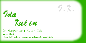 ida kulin business card